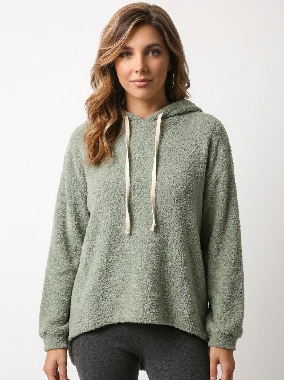 CHRIS & CAROL | NEW Cozy Green Hooded Boutique Sweater Women’s Size Medium